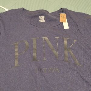 PINK Logo Tee in Heather Purple